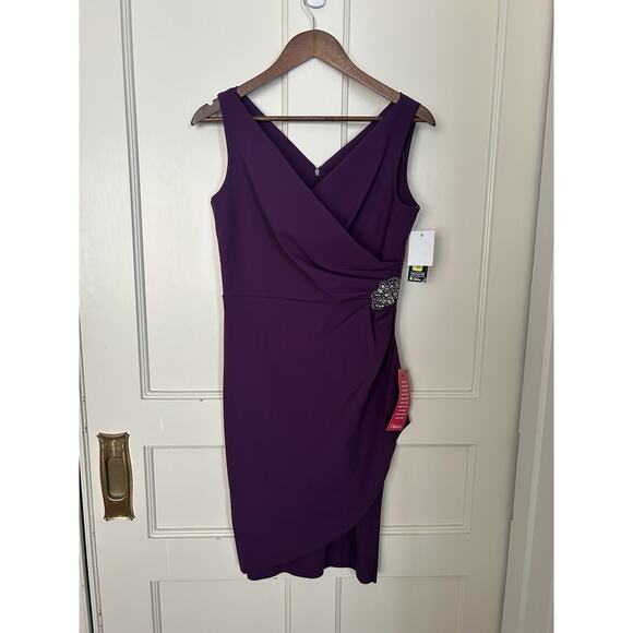 Alex Evenings Short Side Ruched Cascade Ruffle Skirt Beaded Womens Size 4 NWT - Picture 1 of 9